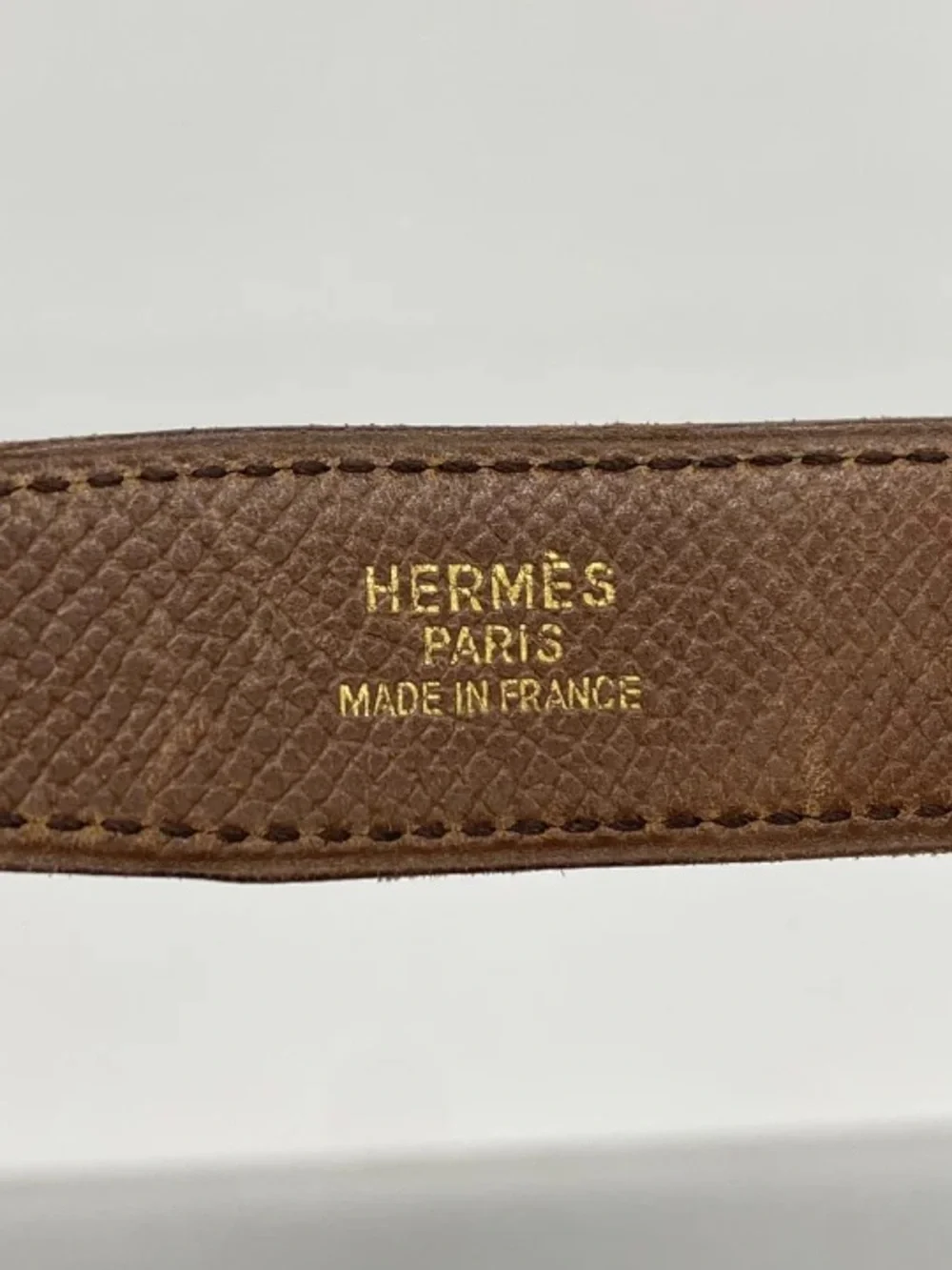 Authentic HERMES green brown reversible Constance gold H belt 80cm